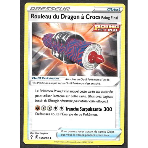 Carte Pokémon - Dresseur Rouleau Du Dragon À Crocs / Poing Final 158/203 - Evolution Céleste (Vf)