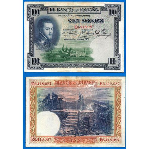 Espagne 100 Pesetas 1925 Felipe 2 Europe Billet Peseta Spain