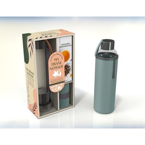 Ma Tisane Nomade - Mon Rituel Bien-Être - Avec 1 Gourde Thermos En Verre, 1 Fourreau Isolant Et 1 Livre De Recettes D'infusions