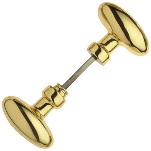 poignée de porte Bouton double olive laiton poli
