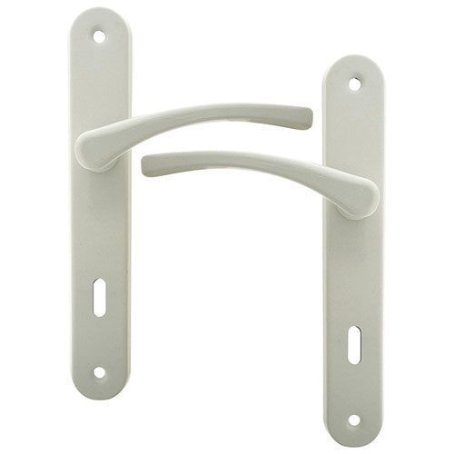 poignée de porte Ensemble Eva alu blanc sur plaque clé