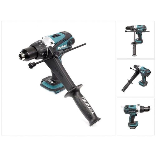 Makita Bhp 458 Z Lxt Perceuse Visseuse À Percussion Sans Fil Lxt 18 V Li-ion Solo - Uniquement Outil Sans Accessoires, Avec Poignée Latérale