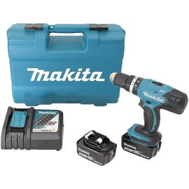 Perceuse à percussion 18V (2x3,0 Ah) dans coffret avec 74 accessoires - MAKITA DHP453RFX4