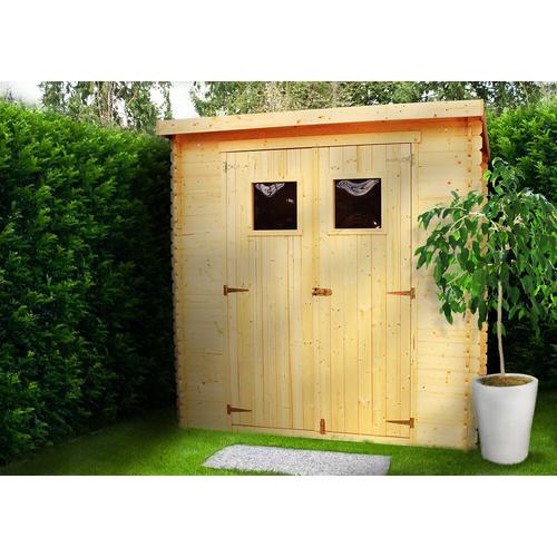 Abri De Jardin En Bois Avec Sol Traité Timbela M310+M310g - Stockage Extérieur L239xl144xh200cm/2.6m2 - Petit Abri À Outils, Local À Vélos - Toit Imperméable, Fenêtres