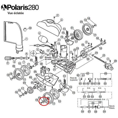 Rondelle de roue Polaris, C64, reference W7230224, POLARIS 180/280