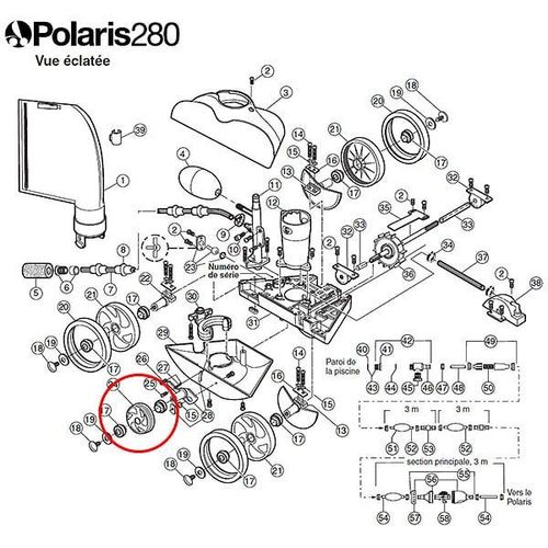 Polaris - c16 - Petite roue dentelée blanche de rechange pour polaris 280