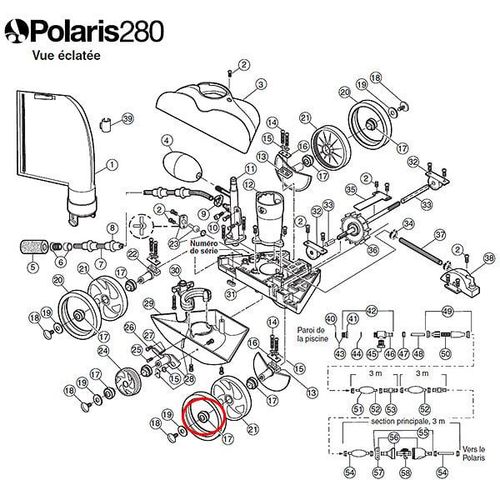 polaris - roulement à billes de roue pour polaris 180/280 c60