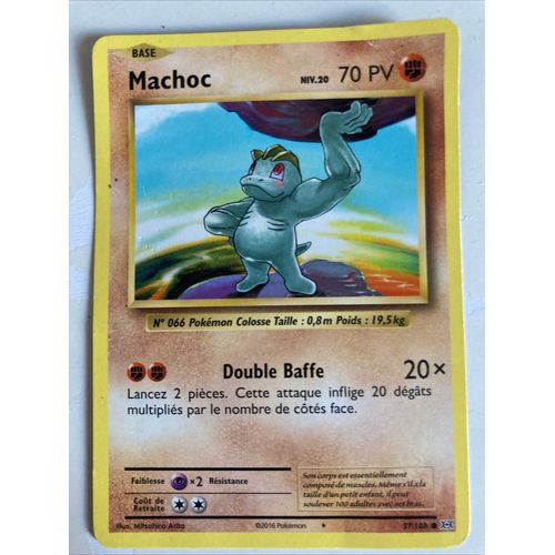 Carte De Collection Pokemon - 2016 - Machoc 57/108 - Niv 20 / Pv 70