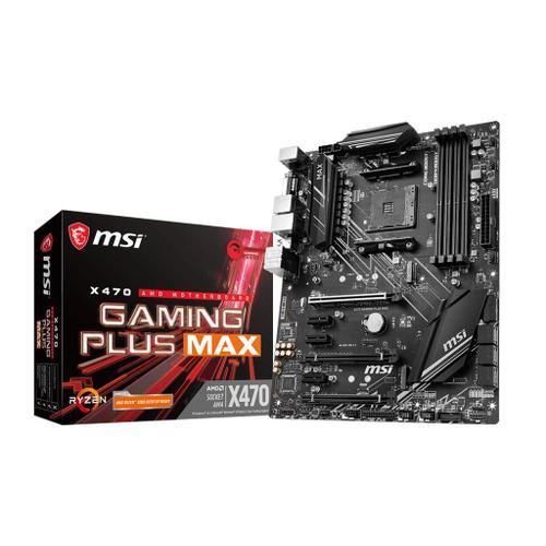 carte mere MSI X470 Gaming Plus Max ATX AM4 Motherboard silencieuse Bios à jour pour AMD Ryzen serie 5000/3000/2000/1000 - 3xPCIe16x - VRM tier list C(125A)