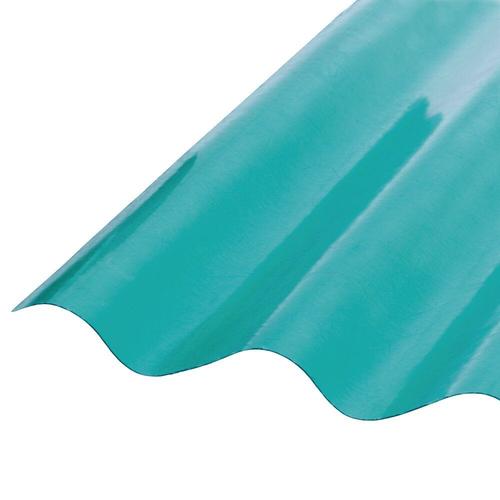 Plaque polyester ondulée (PO 76/18) - Coloris - Vert, Largeur totale de la plaque - 90cm, Longueur totale de la plaque - 2.5m / L: 2.5m / l: 90cm / Vert