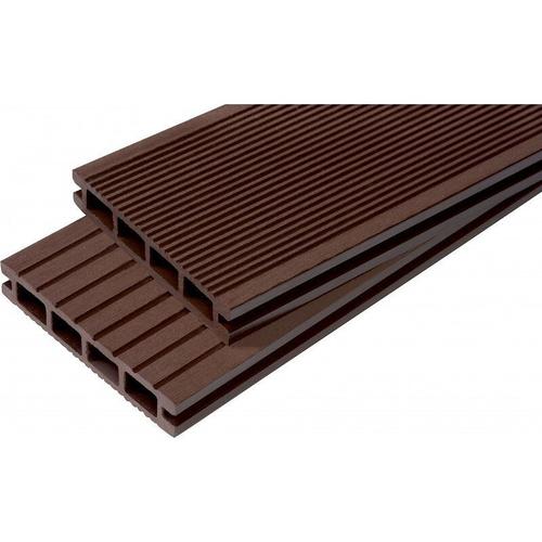 PACK 1 m² lame de terrasse composite Dual ACCESSOIRES (4 coloris) 2400mm - Coloris - Chocolat, Epaisseur - 25mm, Largeur - 14 cm, Longueur - 240 cm, Surface couverte en m² - 1 / L: 240 cm / l: 14 cm / E: 25mm / Chocolat