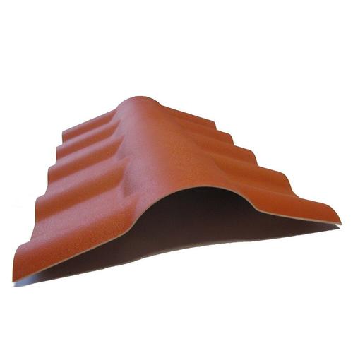 Faîtière PVC pour toiture imitation tuile moderne - Coloris - Terre cuite, Epaisseur - 15cm, Largeur - 43 cm, Longueur - 74 cm / L: 74 cm / l: 43 cm / E: 15cm / Terre cuite