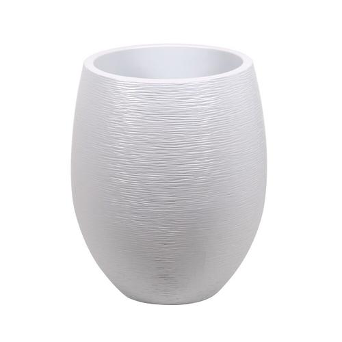 Pot Egg Graphit haut - Blanc cérusé - 50x60cm 53L - EDA Plastiques - Intérieur et extérieur