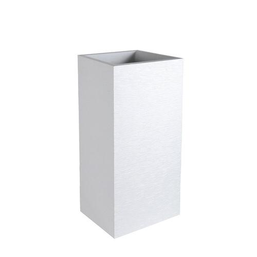 Pot carré haut Graphit - Blanc cérusé - 39.5x39.5x80 31L - EDA Plastiques - Intérieur et extérieur