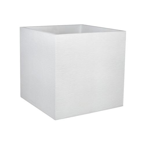 Pot carré Graphit - Blanc cérusé - 49.5x49.5x49.5 - 57L - EDA Plastiques - Intérieur et extérieur