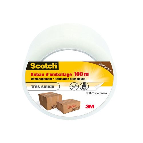 3M SCOTCH Ruban adhesif d'emballage - 100 m x 48 mm - Transparent
