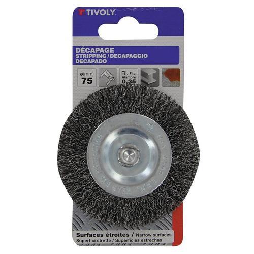 Brosse circulaire perceuse pour métal TIVOLY, Diam.75 mm