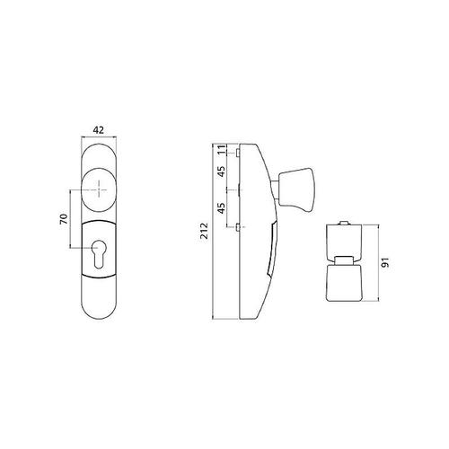 Module extérieur 3600 fixe - Argent