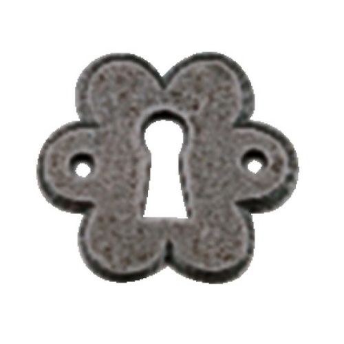 Rosace fleur bec-de-cane pour poignée - fer patiné cémenté - 1302 BOUVET