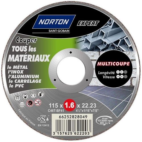 Disque multi-coupe pour matériaux de construction NORTON, Diam.115 mm