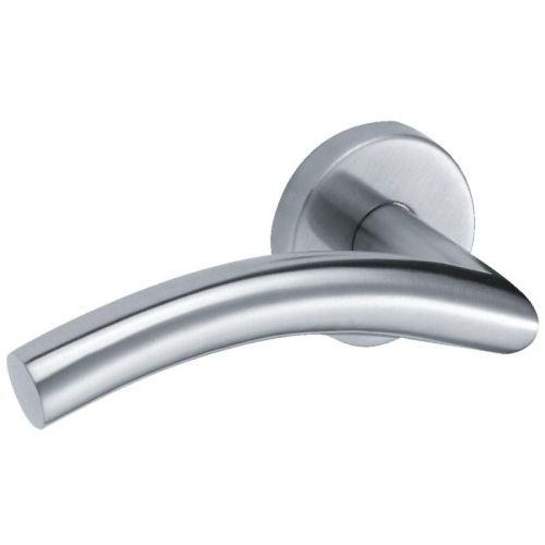 Béquille double droite 493 sur rosace ronde en inox - LINOX