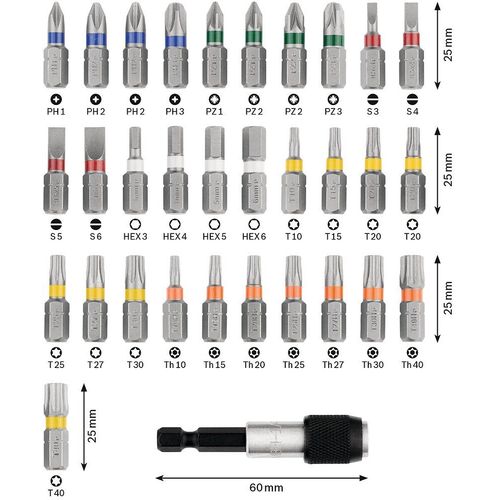 Set d'embouts de vissage 32 pièces BOSCH 2607017319
