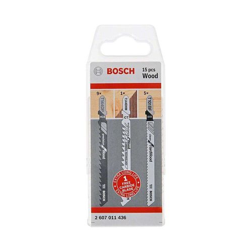 Bosch Lames pour scies sauteuses, Bois, 15-pce - 2607011436