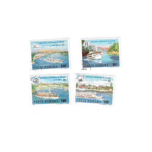 Roumanie - Lot De 4 Timbres Navigation Sur Le Danube 1977