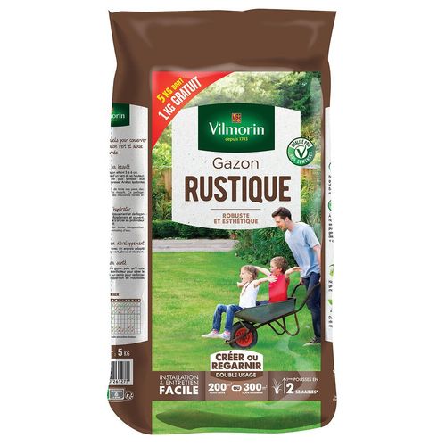 Gazon Rustique Vilmorin 5kg Dont 1kg Offert