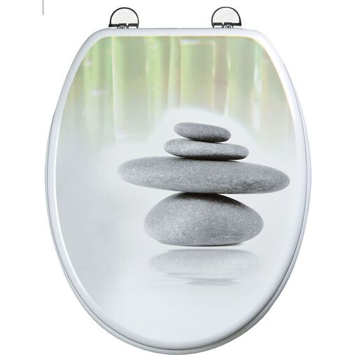 Abattant pour WC a motif multi couleurs decoration sur 3 fac...
