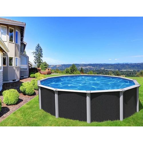 trigano jardin - piscine métal hors sol anthracite 4,90 x 1,32 m - pi9710