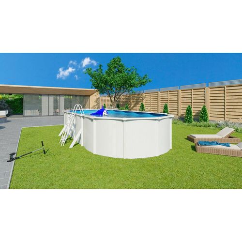 trigano jardin - piscine métal hors sol 7,90 x 4,85 m x 1,20 m - pi5135