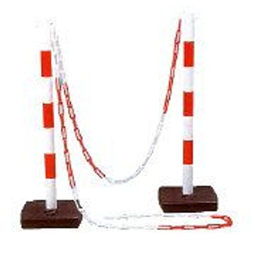Poteau signalisation pour chaîne plastique s/socle
