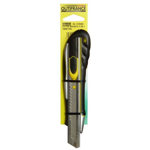 Cutter 18 mm sécurité 2 en 1