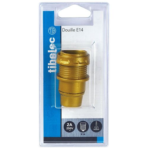 Douille TIBELEC E14 Bakélite 1/2 Filetée Or 916634