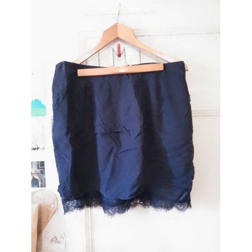 Jupe Marine Bas Dentelle 44 Xxl Phildar.
