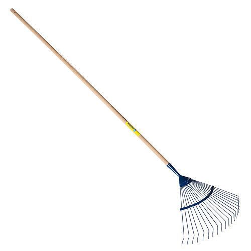 Balai à gazon dents rondes emmanché