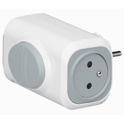 C2G Multi-Outlet Extension - Coupe-circuit - CA 230 V - 3680 Watt - entrée : alimentation - connecteurs de sortie : 2 (3 pôles (France/Belgique)) - France - blanc