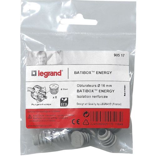 8 Obturateurs de gaine Batibox Energy 16mm