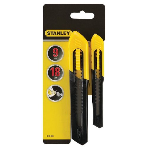 Cutter 9 et 18 mm Stanley - 2 pi?ces