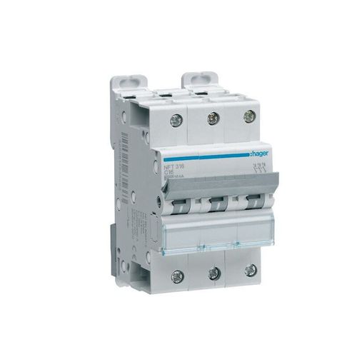 Disjoncteur 3P 610kA courbe C 16A 3 modules
