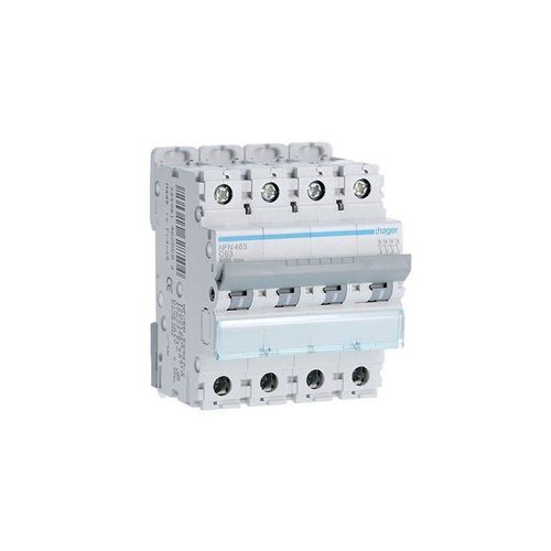Hager NFN463 Disjoncteur 4P 6/10kA C-63A 4M