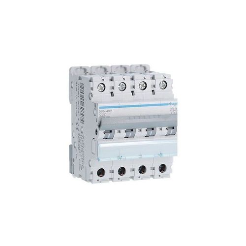 Disjoncteur 4P 6/10kA C-32A 4M Hager NFN432