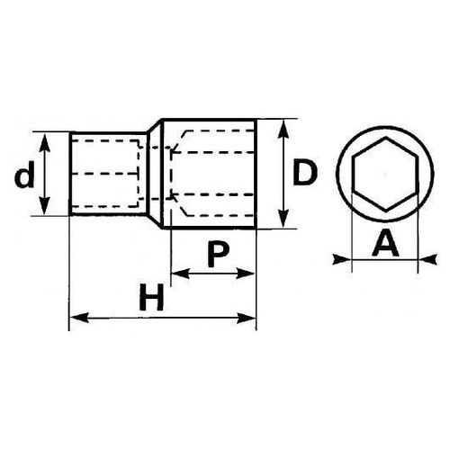 DOUILLE 1/4 6 PANS 5,5 MM SAM - R-5,5