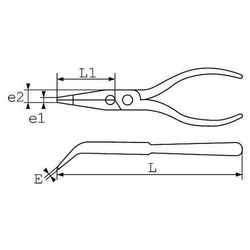 Pinces radio coupantes coudées Bi-matière - bec 73 mm - 239.20 G SAM OUTILLAGE
