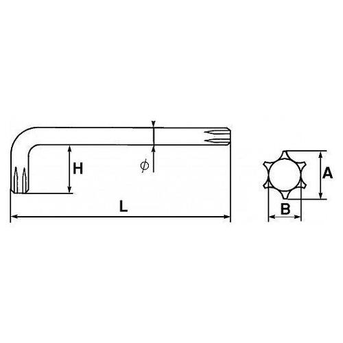 CLE MALE RESISTORX 55 MM SAM - 59-55