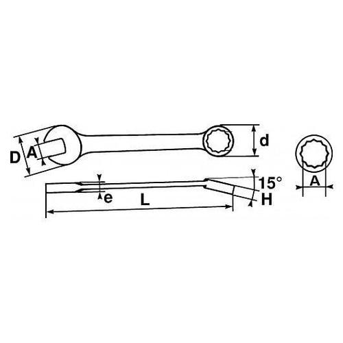 CLE MIXTE A CLIQUET AVEC SYSTEME STOP+ 17 MM SAM - 50-R-17