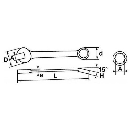 CLE MIXTE A CLIQUET 17 MM SAM - 50-C-17