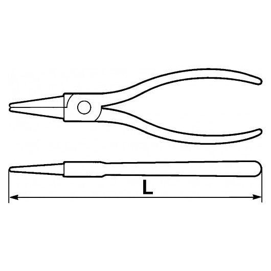 PINCE CIRCLIPS EXTERIEURE COUDEE 45° 10-25 MM SAM - 197-13A