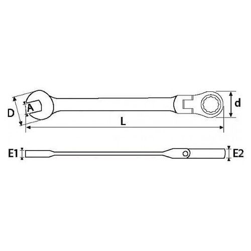 Clés mixtes à cliquet - clés courtes à tête articulée - 50-CT17Z SAM OUTILLAGE